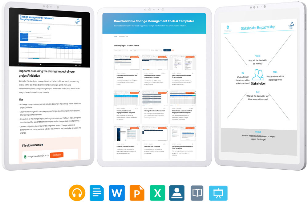 resource Hub screenshots with media icons