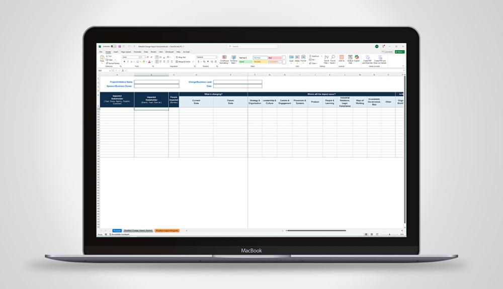 Screenshot of our Change Impact Assessment template