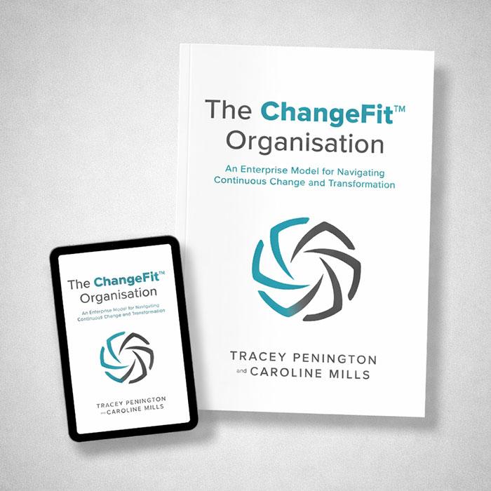 The ChangeFit™ Organisation paperback book next to Kindle with the eBook version