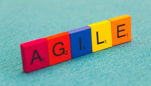 AGILE spelt out in colourful tiles