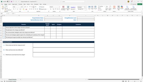 Change impact evaluation tool template