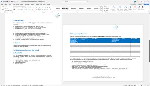 Communications strategy and plan template