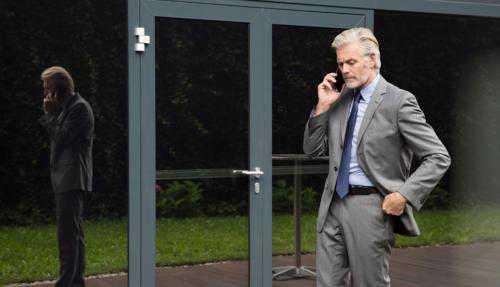 Man talking on mobile phone